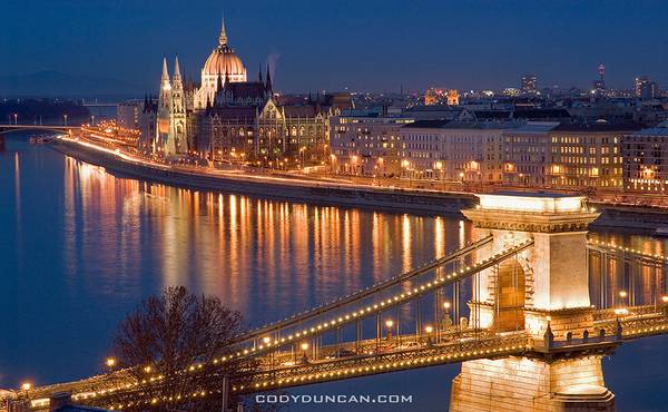 Overlooking the Danube river, Budapest, Hungary