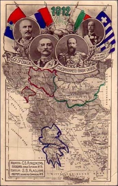 Početak Prvog balkanskog rata i stvaranje Balkanskog saveza, koji su činili Grčka, Crna Gora, Srbija i Bugarska